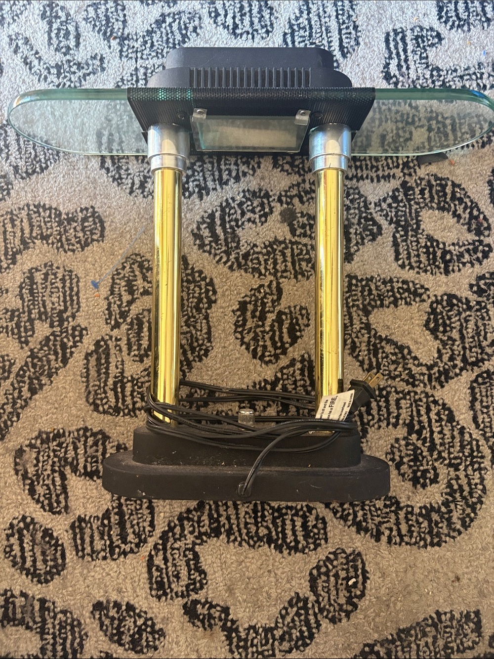 Black Laptop Cooling Stand with Glass Base